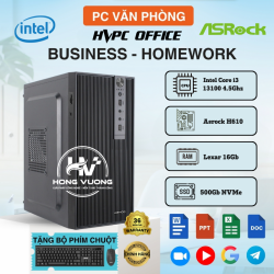 PC Văn Phòng – Học Tập Intel Core i3-13100 | RAM 16GB | SSD NVMe 500GB | Main Asrock H610M-H2/M.2 | Case XA22 – Hồng Vượng PC