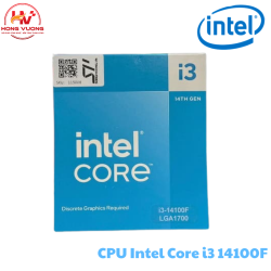 CPU Intel Core i3-14100F (LGA1700, 4 Nhân 8 Luồng, Turbo 4.7GHz, Cache 12MB – Không iGPU) Chính Hãng