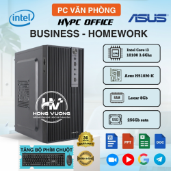 PC Văn Phòng Intel Core i3-10100 | Asus H510M-K | RAM 8GB | SSD | Hồng Vượng PC