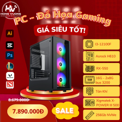 PC Gaming – Văn Phòng Intel Core i3-12100F | RAM 16GB | RX 550 | SSD NVMe 256GB | Main Asrock H610M-H2/M.2 | Case MYX 3F – Hồng Vượng PC