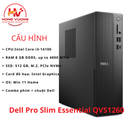 Máy tính để bàn Dell Pro Slim Essential QVS1260 | i3-14100 | RAM 8GB | SSD 512GB | Win 11 Home
