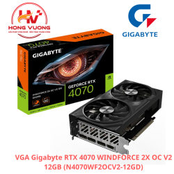 VGA Gigabyte GeForce RTX 4070 WINDFORCE 2X OC V2 12GB (N4070WF2OCV2-12GD) – Hiệu năng mạnh mẽ, DLSS 3, Ray Tracing