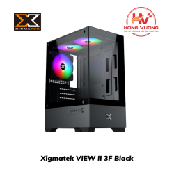 Vỏ Máy Tính Xigmatek VIEW II 3F Black (EN46247) | Case Bể Cá mATX, 3 Fan ARGB
